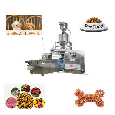 완전 자동 애완 동물 식품 extruder 개 고양이 생선 식품 제조 기계 CE 인증서 생산 라인